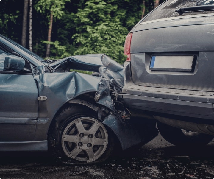 Injured passenger and driver at the scene of an Uber or Lyft accident